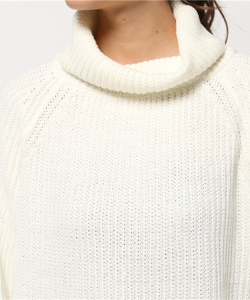WEGO（ウィゴー）の「WEGO/ルーズネックショートニット（ニット/セーター・レディース・ピンク/カーキ/オフホワイト/ブルー/杢グレー・FREE）」の10枚目の写真