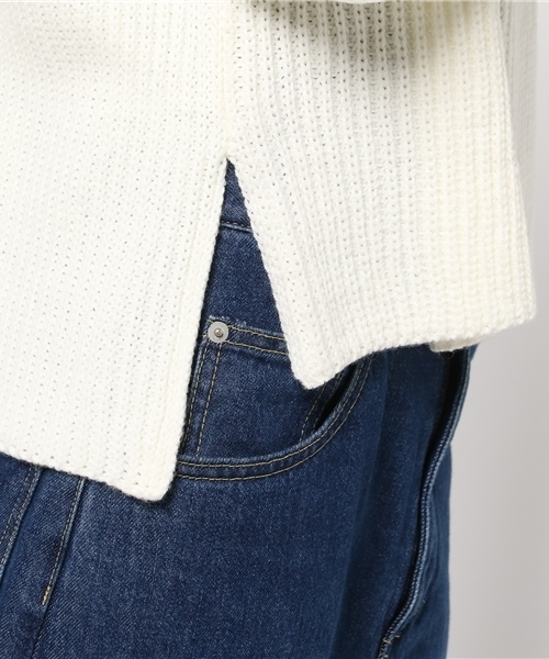 WEGO（ウィゴー）の「WEGO/ルーズネックショートニット（ニット/セーター・レディース・ピンク/カーキ/オフホワイト/ブルー/杢グレー・FREE）」の12枚目の写真