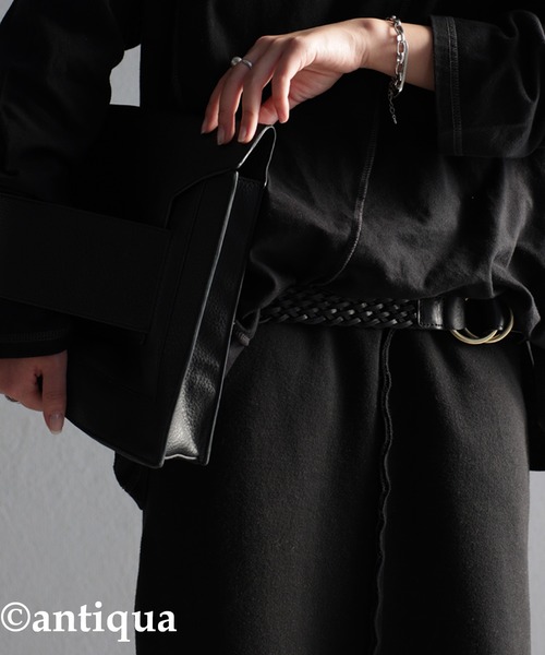 antiqua(アンティカ)の「メッシュ本革ベルト(ベルト・レディース・ブラウン/キャメル/ブラック・FREE)」の4枚目の写真