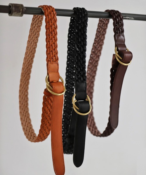 antiqua(アンティカ)の「メッシュ本革ベルト(ベルト・レディース・ブラウン/キャメル/ブラック・FREE)」の11枚目の写真