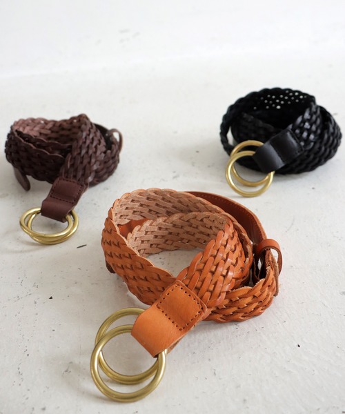 antiqua(アンティカ)の「メッシュ本革ベルト(ベルト・レディース・ブラウン/キャメル/ブラック・FREE)」の13枚目の写真