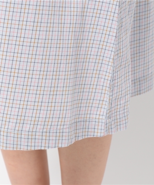 Ne-net（ネネット）の「S おじシャツ（ワンピース・レディース・オフホワイト/ライトブルー・02）」の12枚目の写真