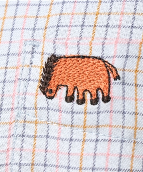 Ne-net（ネネット）の「S おじシャツ（ワンピース・レディース・オフホワイト/ライトブルー・02）」の8枚目の写真