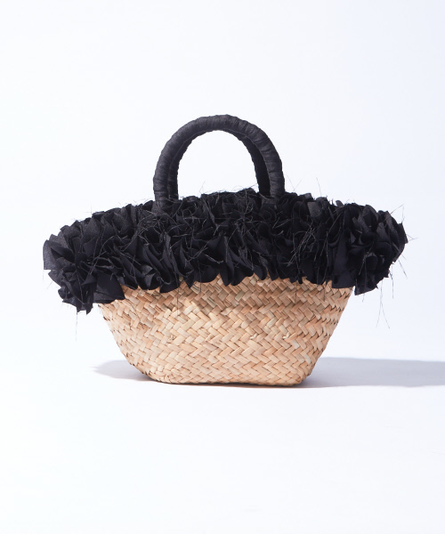 Rouge vif（ルージュヴィフ）の「Cashellie ﾌﾘﾙﾄｰﾄ(S)（かごバッグ・レディース・ブラック/ベージュ/ネイビー・FREE）」の2枚目の写真