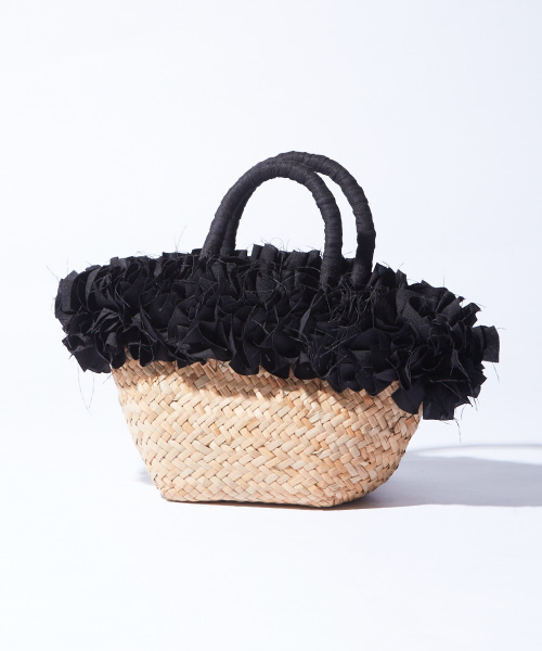 Rouge vif（ルージュヴィフ）の「Cashellie ﾌﾘﾙﾄｰﾄ(S)（かごバッグ・レディース・ブラック/ベージュ/ネイビー・FREE）」の4枚目の写真