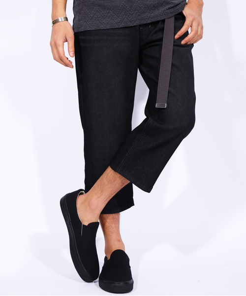 ８(eight)（エイト）の「デニム クロップドパンツ ７分丈 ショートパンツ （デニムパンツ・メンズ・インディゴブルー/ブラック/ブルー/ワンウォッシュ/グレー・MEDIUM/X-LARGE/LARGE）」の2枚目の写真