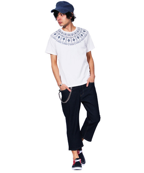 ８(eight)（エイト）の「デニム クロップドパンツ ７分丈 ショートパンツ （デニムパンツ・メンズ・インディゴブルー/ブラック/ブルー/ワンウォッシュ/グレー・MEDIUM/X-LARGE/LARGE）」の10枚目の写真