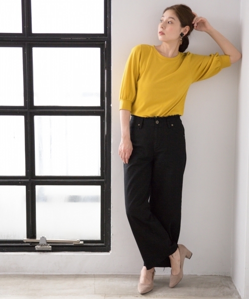 LEPSIM(レプシィム)の「ソデバルーンTEE 762165(Tシャツ/カットソー・レディース・オフホワイト/ブラック/イエロー/レッド・MEDIUM/LARGE)」の15枚目の写真