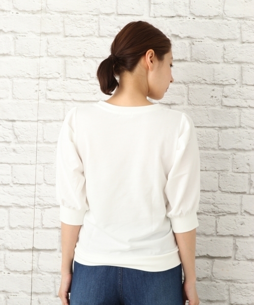 LEPSIM(レプシィム)の「ソデバルーンTEE 762165(Tシャツ/カットソー・レディース・オフホワイト/ブラック/イエロー/レッド・MEDIUM/LARGE)」の8枚目の写真