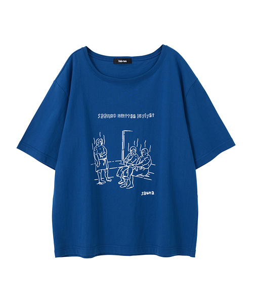 Ne-net（ネネット）の「S SAUNA Ｔ（Tシャツ/カットソー・レディース・ブラック/カーキ/ブルー/ホワイト・02/03）」の4枚目の写真