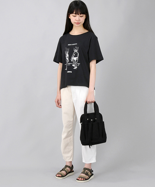 Ne-net（ネネット）の「S SAUNA Ｔ（Tシャツ/カットソー・レディース・ブラック/カーキ/ブルー/ホワイト・02/03）」の7枚目の写真