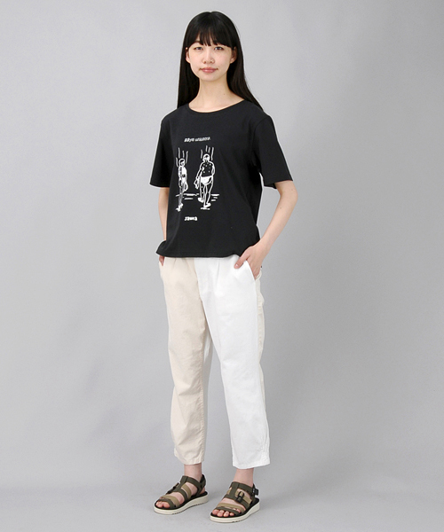 Ne-net（ネネット）の「S SAUNA Ｔ（Tシャツ/カットソー・レディース・ブラック/カーキ/ブルー/ホワイト・02/03）」の9枚目の写真