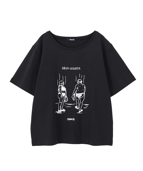 Ne-net（ネネット）の「S SAUNA Ｔ（Tシャツ/カットソー・レディース・ブラック/カーキ/ブルー/ホワイト・02/03）」の14枚目の写真