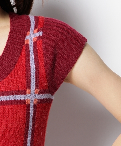 Language(ランゲージ)の「オリジナルモンドリアンワンピ(ワンピース・レディース・アイボリー/ネイビー/レッド・38)」の8枚目の写真