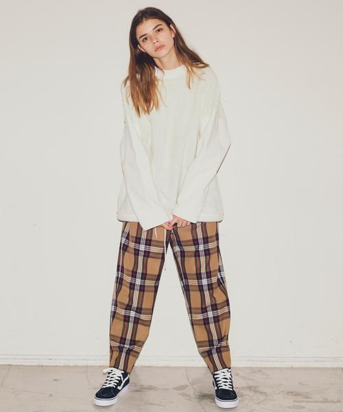 MONKEY TIME（モンキータイム）の「＜monkey time＞ TW CHECK WIDE 1P PANTS/ワイドパンツ ◆（その他パンツ・メンズ・ブラウン・MEDIUM/SMALL/LARGE）」の4枚目の写真