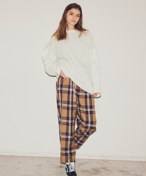 MONKEY TIME（モンキータイム）の「＜monkey time＞ TW CHECK WIDE 1P PANTS/ワイドパンツ ◆（その他パンツ・メンズ・ブラウン・MEDIUM/SMALL/LARGE）」の5枚目の写真