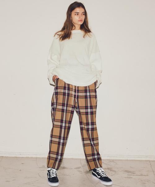 MONKEY TIME（モンキータイム）の「＜monkey time＞ TW CHECK WIDE 1P PANTS/ワイドパンツ ◆（その他パンツ・メンズ・ブラウン・MEDIUM/SMALL/LARGE）」の6枚目の写真