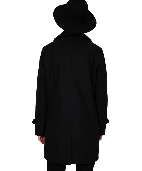 ８(eight)（エイト）の「ロング ピーコート ウール メルトン（ピーコート・メンズ・チャコールグレー/ブラック/ネイビー/グレー/キャメル・LARGE/MEDIUM/X-LARGE）」の12枚目の写真