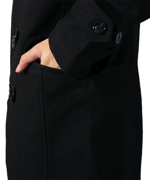 ８(eight)（エイト）の「ロング ピーコート ウール メルトン（ピーコート・メンズ・チャコールグレー/ブラック/ネイビー/グレー/キャメル・LARGE/MEDIUM/X-LARGE）」の17枚目の写真