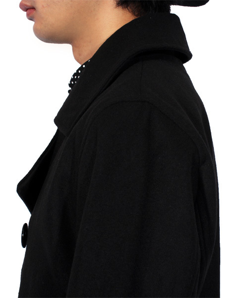 ８(eight)（エイト）の「ロング ピーコート ウール メルトン（ピーコート・メンズ・チャコールグレー/ブラック/ネイビー/グレー/キャメル・LARGE/MEDIUM/X-LARGE）」の21枚目の写真