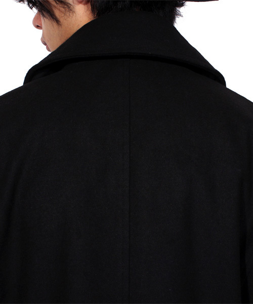 ８(eight)（エイト）の「ロング ピーコート ウール メルトン（ピーコート・メンズ・チャコールグレー/ブラック/ネイビー/グレー/キャメル・LARGE/MEDIUM/X-LARGE）」の22枚目の写真
