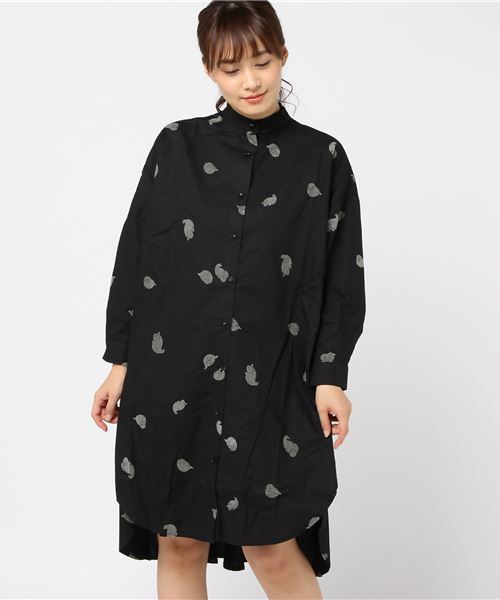 MERLOT（メルロー）の「あざらしフロッキーシャツワンピース2465（シャツワンピース・レディース・ホワイト/ブラック・FREE）」の12枚目の写真