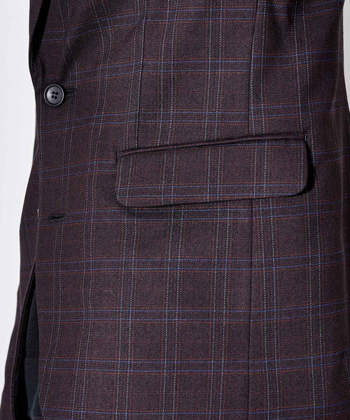 【美品】STUDIOUSステュデイオス　ネップウールチェックオールインワン STUDIOUS】T/Wチェック2Bジャケット（テーラードジャケット