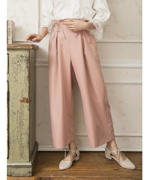 OLIVE des OLIVE（オリーブデオリーブ）の「レースアップ ワイドパンツ（その他パンツ・レディース・ネイビー/ピンク/ミント・FREE）」の8枚目の写真