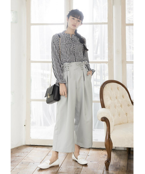 OLIVE des OLIVE（オリーブデオリーブ）の「レースアップ ワイドパンツ（その他パンツ・レディース・ネイビー/ピンク/ミント・FREE）」の16枚目の写真