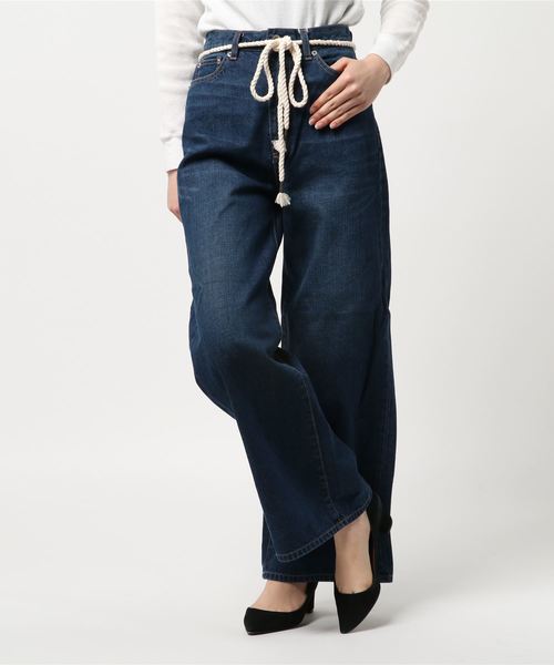 FREE'S MART(フリーズマート)の「ロープベルトハイウェストデニムワイドパンツ(デニムパンツ・レディース・ブルー系その他/ダークネイビー・MEDIUM/SMALL)」の6枚目の写真