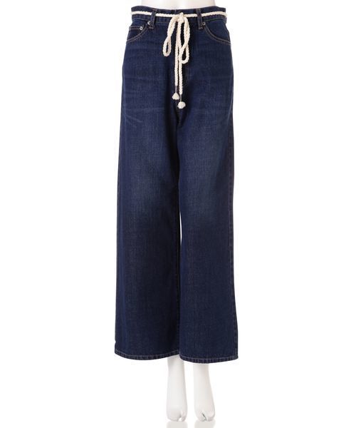 FREE'S MART(フリーズマート)の「ロープベルトハイウェストデニムワイドパンツ(デニムパンツ・レディース・ブルー系その他/ダークネイビー・MEDIUM/SMALL)」の7枚目の写真