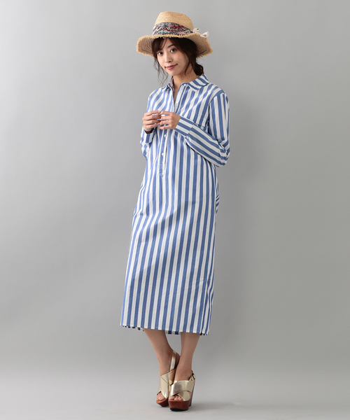 誠実 オックスフォードシャツワンピース Stateside Womens シャツワンピース