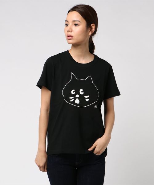 にゃー（ニャー）の「カラーにゃー T（Tシャツ/カットソー・レディース・ブラック/ネイビー/レッド・02/03）」の2枚目の写真