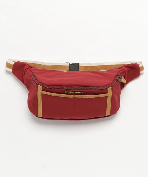 GREEN BOWL(グリーンボウル)の「GREEN BOWL Canvas × Suede Waist Bag/グリーンボウル キャンバス スウェード ウェスト バッグ(ボディバッグ/ウエストポーチ・メンズ・スミクロ/ブラウン/ベージュ/グリーン/ネイビー/マスタード/ボルドー/オレンジ・FREE)」の16枚目の写真
