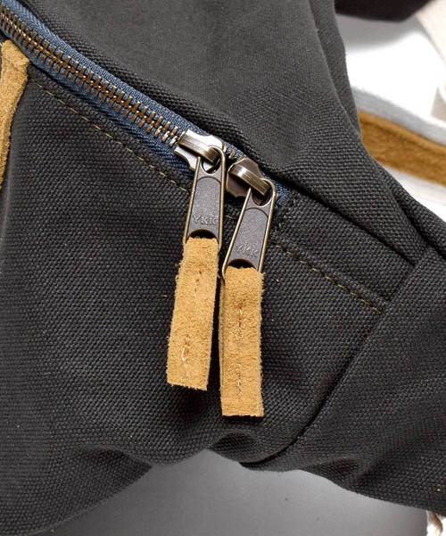 GREEN BOWL(グリーンボウル)の「GREEN BOWL Canvas × Suede Waist Bag/グリーンボウル キャンバス スウェード ウェスト バッグ(ボディバッグ/ウエストポーチ・メンズ・スミクロ/ブラウン/ベージュ/グリーン/ネイビー/マスタード/ボルドー/オレンジ・FREE)」の12枚目の写真