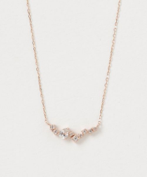 Jillstuart ジルスチュアート の Jillstuart ジルスチュアート K10ピンクゴールド ホワイトトパーズラインネックレス ネックレス Wear