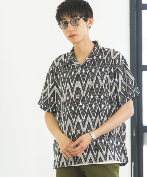 WEGO（ウィゴー）の「WEGO/総柄開襟シャツ（シャツ/ブラウス・メンズ・その他1/その他2/その他3/その他4/その他5/その他6/その他7/その他8/その他11/その他9/その他10/その他12・MEDIUM/LARGE）」の4枚目の写真