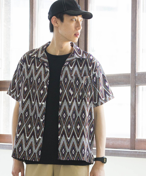 WEGO（ウィゴー）の「WEGO/総柄開襟シャツ（シャツ/ブラウス・メンズ・その他1/その他2/その他3/その他4/その他5/その他6/その他7/その他8/その他11/その他9/その他10/その他12・MEDIUM/LARGE）」の5枚目の写真