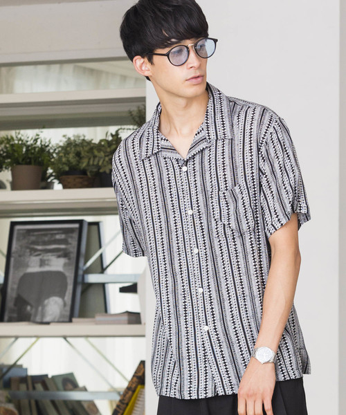 WEGO（ウィゴー）の「WEGO/総柄開襟シャツ（シャツ/ブラウス・メンズ・その他1/その他2/その他3/その他4/その他5/その他6/その他7/その他8/その他11/その他9/その他10/その他12・MEDIUM/LARGE）」の6枚目の写真