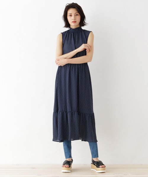 Ozoc オゾック の 洗える ノースリーブ柄ワンピース ワンピース Wear