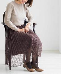 レースプリーツスカート