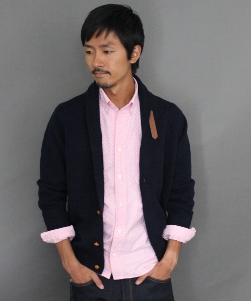 JOURNAL STANDARD(ジャーナルスタンダード)の「★★ラムウールショールカーディガン#(カーディガン/ボレロ・メンズ・チャコールグレー/ウッド/ブルー/ターコイズブルー/ネイビー/オレンジ・MEDIUM/LARGE)」の4枚目の写真