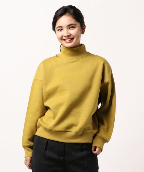 AMERICAN HOLIC（アメリカンホリック）の「・ハイネックビッグ裏毛裏起毛プルオーバー（Tシャツ/カットソー・レディース・ブラック/グリーン/アイボリー/チャコールグレー/イエロー/モカ・M/L）」の6枚目の写真