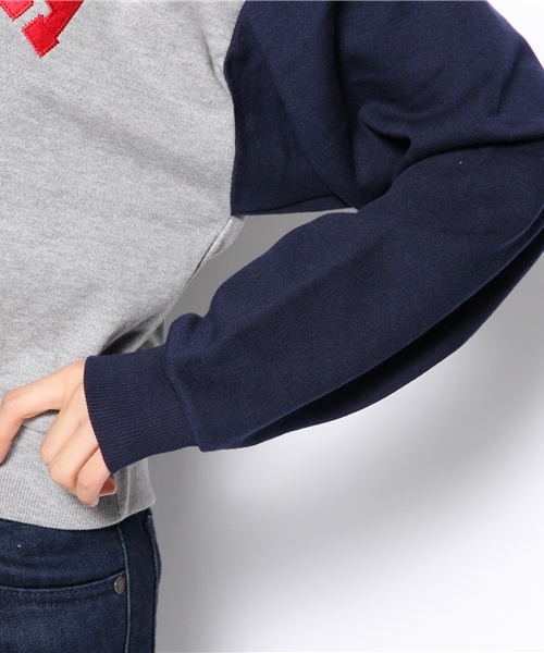 WEGO(ウィゴー)の「WEGO/ワッペン切替スウェット(スウェット・レディース・ホワイト/杢グレー/グリーン/レッド・FREE)」の9枚目の写真