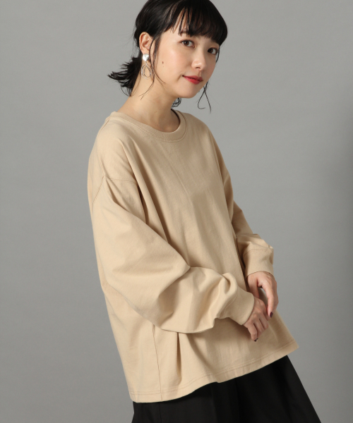 LOWRYS FARM（ローリーズファーム）の「ＵＳＡクルーＴシャツ　819784（Tシャツ/カットソー・レディース・ブラック/ベージュ/パープル/グレー/オフホワイト・FREE）」の4枚目の写真