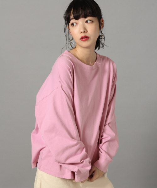 LOWRYS FARM（ローリーズファーム）の「ＵＳＡクルーＴシャツ　819784（Tシャツ/カットソー・レディース・ブラック/ベージュ/パープル/グレー/オフホワイト・FREE）」の5枚目の写真