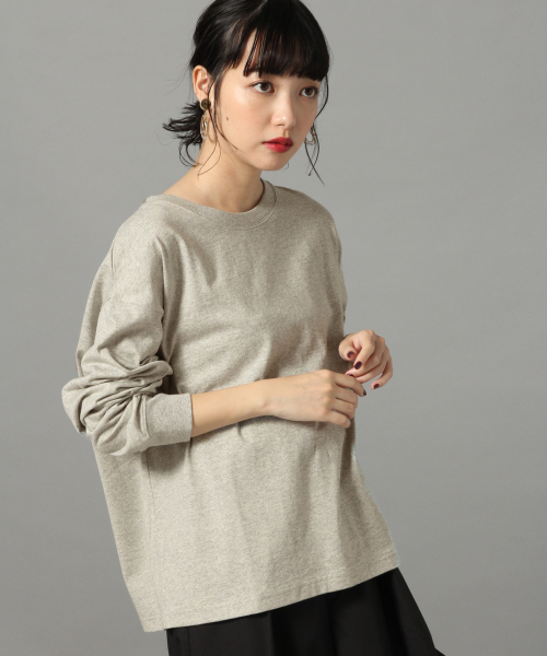 LOWRYS FARM（ローリーズファーム）の「ＵＳＡクルーＴシャツ　819784（Tシャツ/カットソー・レディース・ブラック/ベージュ/パープル/グレー/オフホワイト・FREE）」の3枚目の写真