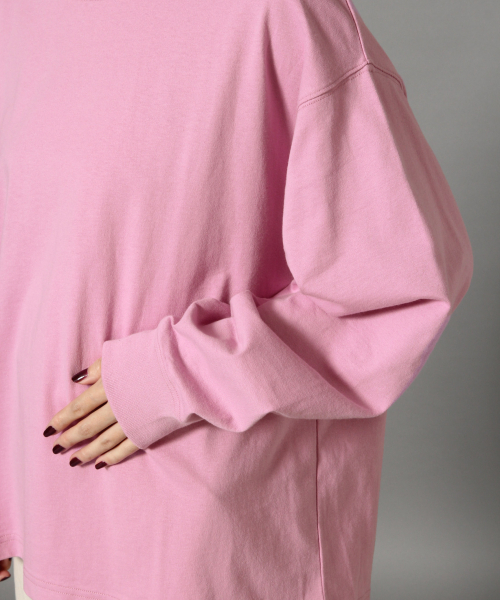 LOWRYS FARM（ローリーズファーム）の「ＵＳＡクルーＴシャツ　819784（Tシャツ/カットソー・レディース・ブラック/ベージュ/パープル/グレー/オフホワイト・FREE）」の14枚目の写真