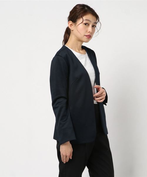TRUDEA(トルディア)の「モクロディ カラーレスジャケット(ノーカラージャケット・レディース・ライトグレー/ネイビー・MEDIUM/LARGE/X-LARGE)」の7枚目の写真