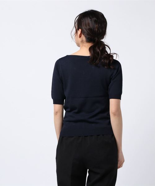 ASTORIA ODIER(アストリアオディール)の「【UVカット加工/接触冷感】刺繍ニットプルオーバー(ニット/セーター・レディース・ラベンダー/ブラック/ピンク/サックスブルー/ネイビー/ホワイト・MEDIUM/SMALL)」の7枚目の写真